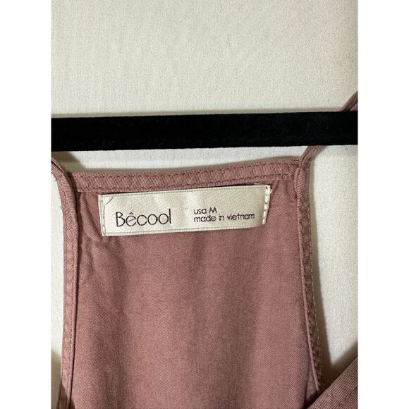 Becool Women's Mauve Faux Wrap Racerback Romper With Pockets Junior Size M - Picture 2 of 4